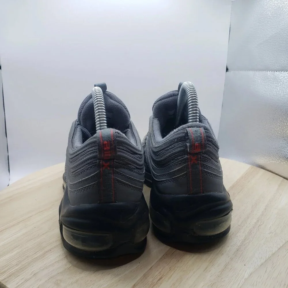 NIKE AIR MAX 97 BG COOL‎ GREY CRIMSON ORANGE BLACK SILVER BULLET 90 95 7.5 women - Picture 5 of 7
